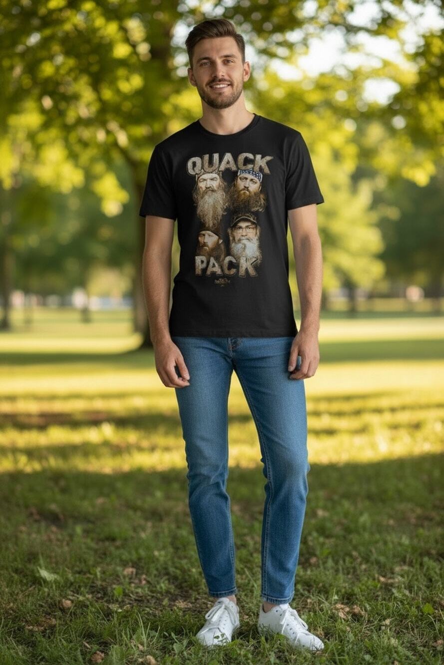 Duck Dynasty Quack Pack Graphic T Shirt XL Black Gildan A&E TV Show Tee